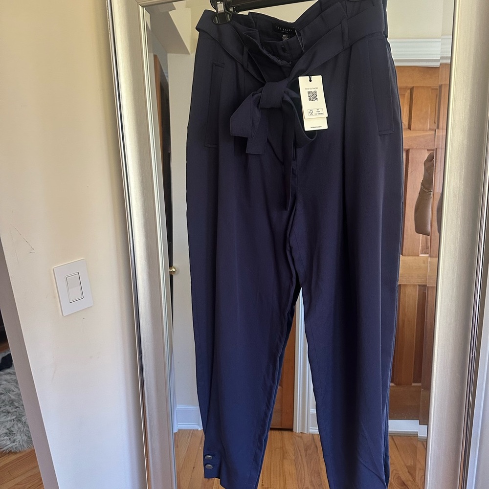 Ted Baker Dark Blue Tie Waist Pants